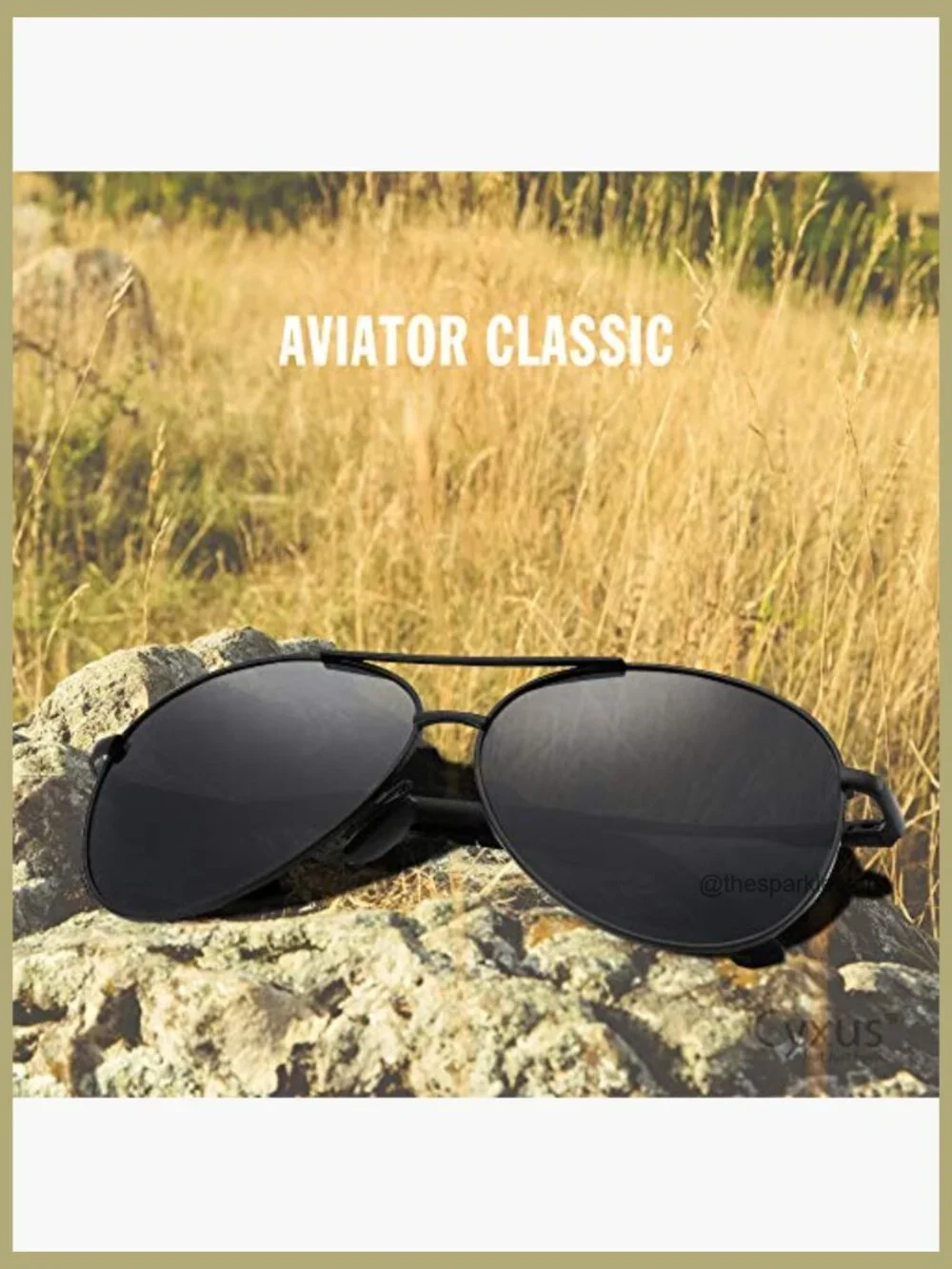 Polarized Aviator Sunglasses with Metal Frame for Men